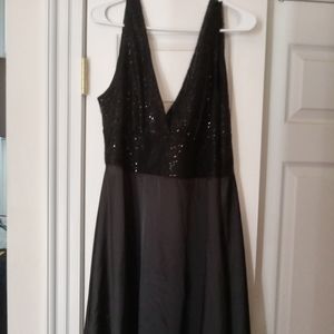 Black silky dress with sequins